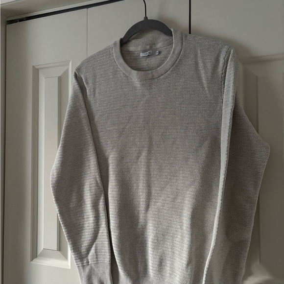 Mango Men's Light Gray Crewneck Textured Sweater - Picture 5 of 11